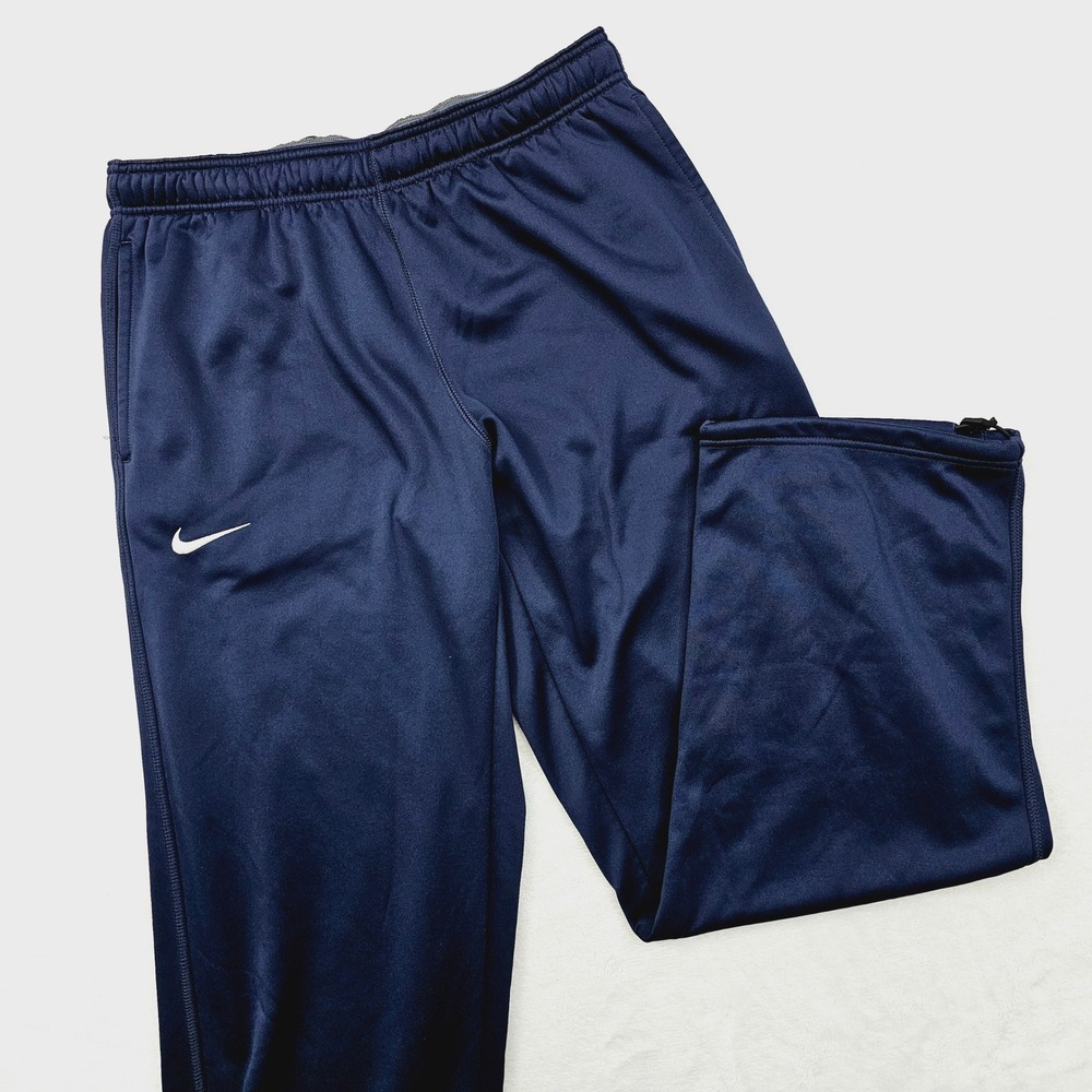 Nike KO Pant Mens XL Navy Blue Therma-FIT Fleece Sweatpants Wide Leg Sportswear